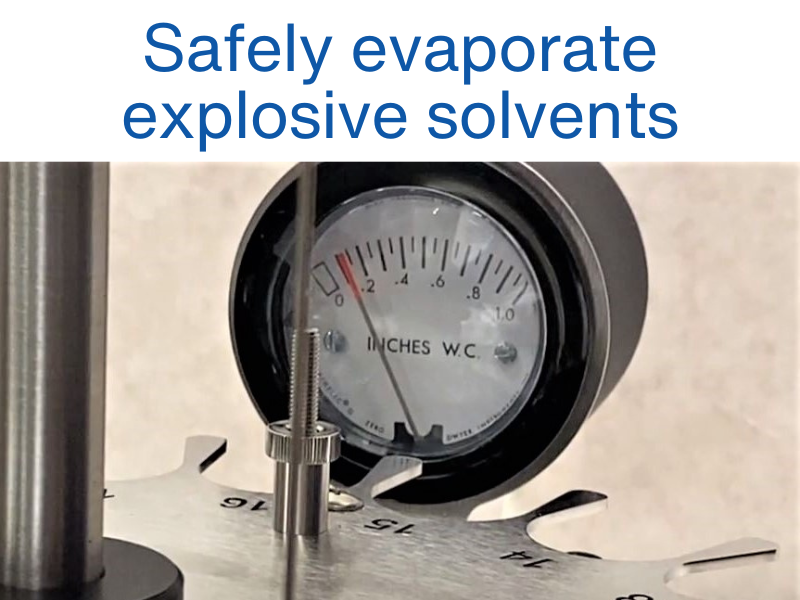 Safely evaporate explosive solvents