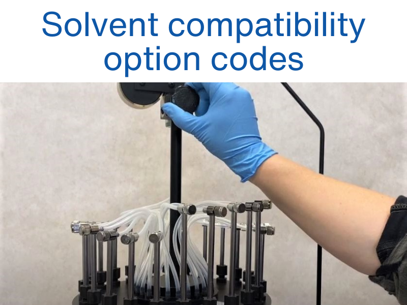 Solvent compatibility option codes
