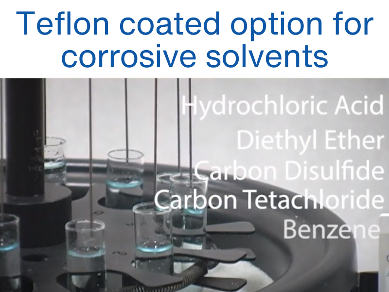 Teflon coated option for corrosive solvents